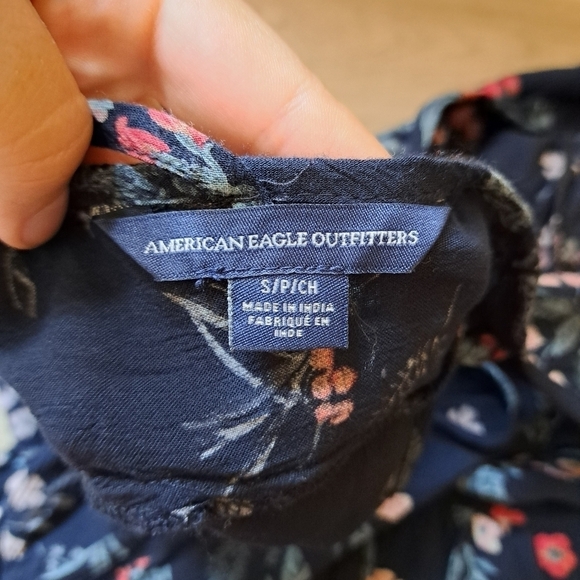 American Eagle Floral Dress Boho Open Shoulder Open Back Small - Picture 6 of 8